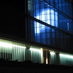 Hamburg bei Nacht - Haus blau (c)Leon62